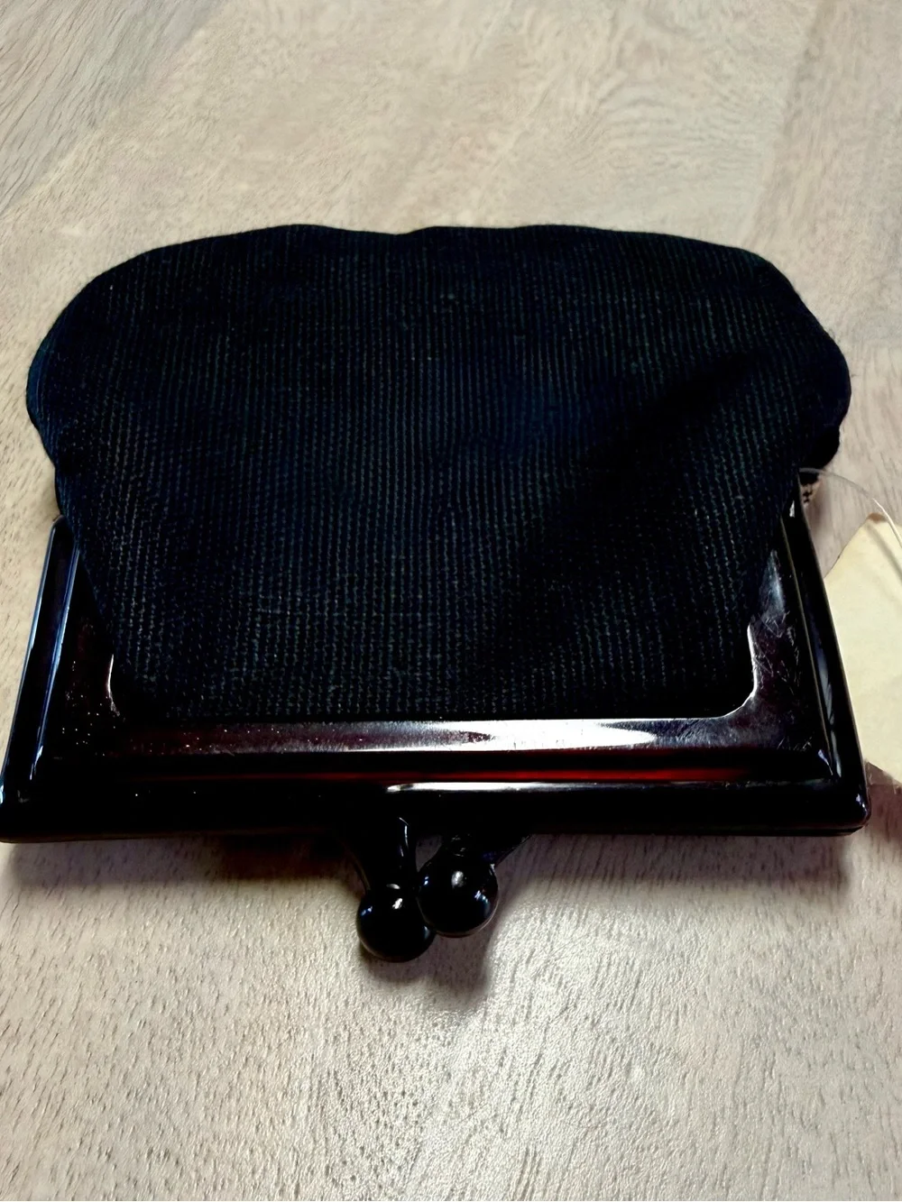 Vintage Floral Tapestry Kiss-Lock Coin Purse Black Moody Floral